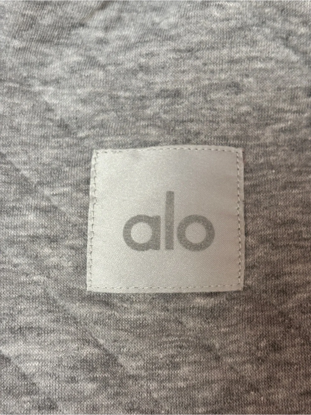 ALO Yoga Quilted Crewneck Hoodie Sweatshirt - Light Gray